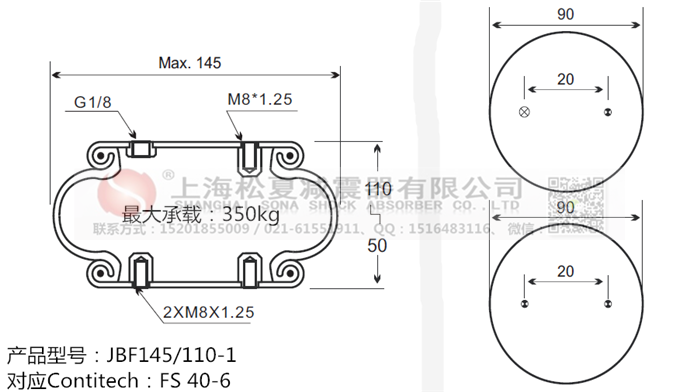 JBF145/110-1橡膠<a href='http://sfsjzp.com/' target='_blank'><u>空氣彈簧</u></a>