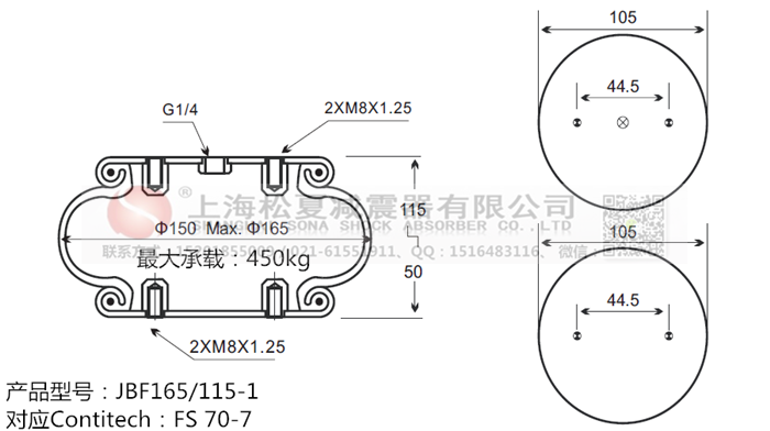 JBF165/115-1橡膠<a href='http://sfsjzp.com/' target='_blank'><u>空氣彈簧</u></a>