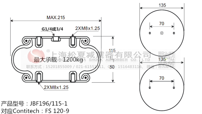 JBF196/115-1橡膠<a href='http://sfsjzp.com/' target='_blank'><u>空氣彈簧</u></a>