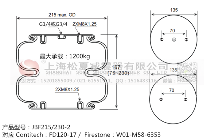 JBF215/230-2橡膠<a href='http://sfsjzp.com/' target='_blank'><u>空氣彈簧</u></a>