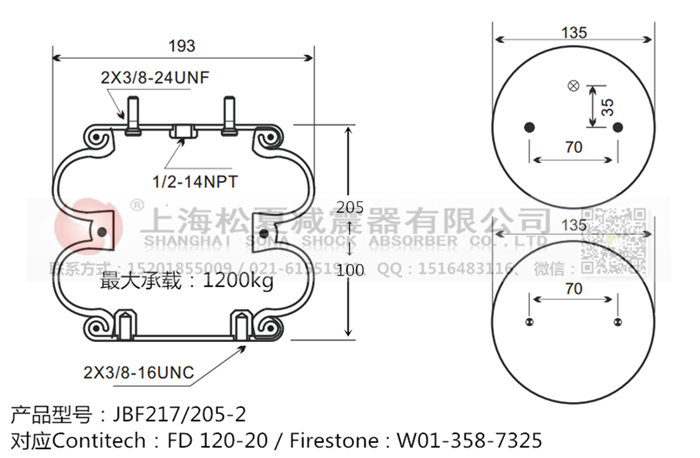 JBF217/205-2橡膠<a href='http://sfsjzp.com/' target='_blank'><u>空氣彈簧</u></a>