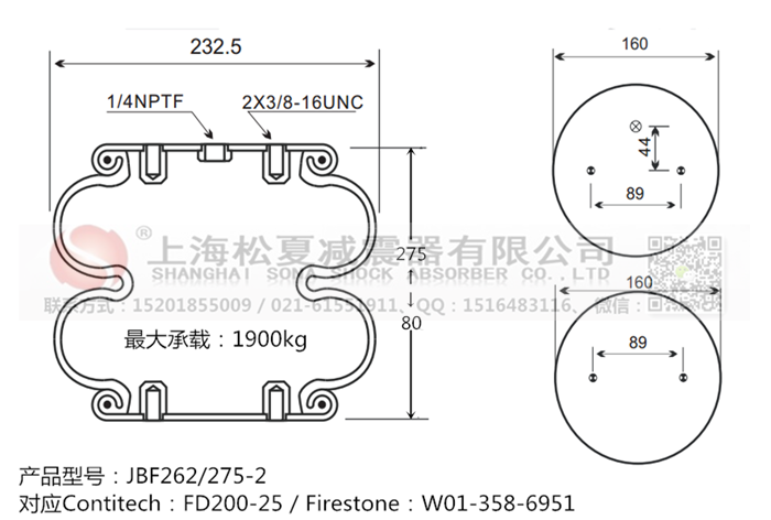 JBF262/275-2橡膠<a href='http://sfsjzp.com/' target='_blank'><u>空氣彈簧</u></a>